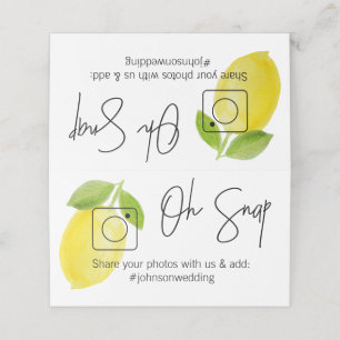 OH SNAP Lemon Faltbare Tischkarte #hashtag Platzkarte