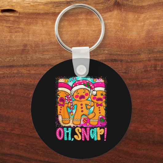 Oh Snap Lustiger Weihnachts-Gingerbread-Mann Xmas- Schlüsselanhänger (Vorderseite)