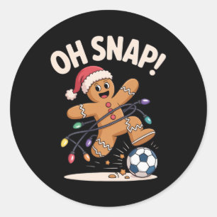 Oh Snap! Lustiges Weihnachten Fußball Fans Feierta Runder Aufkleber