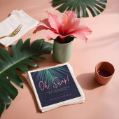 "Oh Snap" Neon Pink Script Tropical Retro Hochzeit Serviette
