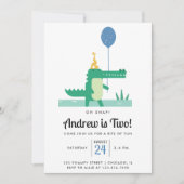 Oh Snap Niedlich Alligator Kindergeburtstag Party Einladung (Vorderseite)