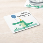 Oh Snap Niedlich Alligator Kindergeburtstag Rechteckiger Pappuntersetzer (angewinkelt)