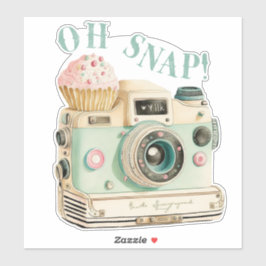 Oh Snap | Pastell Vintag Camera Aufkleber