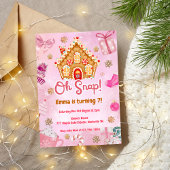 Oh Snap Pink Gingerbread Haus Einladung zum Geburt