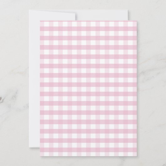 Oh Snap Pink Gingham Christmas Girl Baby Shower Einladung (Rückseite)