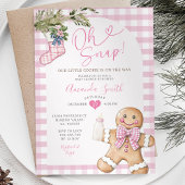 Oh Snap Pink Gingham Christmas Girl Baby Shower Einladung