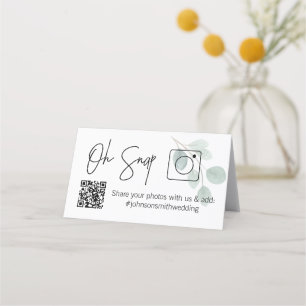 OH SNAP QR Code Eukalyptus Gedeckte Tischkarte Platzkarte