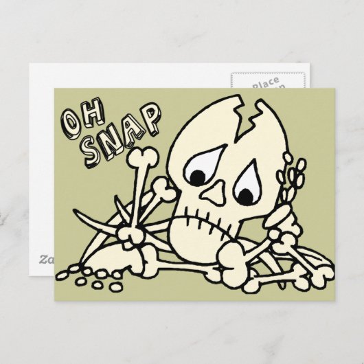 Oh Snap Skeleton Postkarte (Vorne/Hinten)