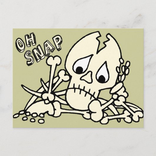 Oh Snap Skeleton Postkarte (Vorderseite)