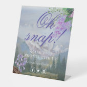 Oh Snap Social Media Chic Moderne Hochzeitsveranst Sockelschild (Vorderseite)