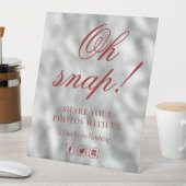 Oh Snap Social Media Chic Moderne Hochzeitsveranst Sockelschild (In Situ)