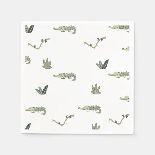 Oh Snap Swamp Crocodile Birthday Party Serviette (Vorderseite)