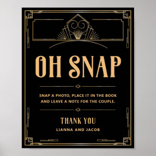 Oh Snap Vintage Art Deco 20er Jahre Schwarz Gold H Poster