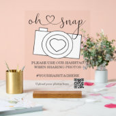 Oh Snap Wedding Foto Hashtag Personalisiert Acrylschild (Hochzeit)