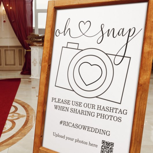 Oh Snap Wedding Foto Hashtag Personalisiert Poster