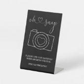 Oh Snap Wedding Foto Hashtag Personalisiert Sockelschild (Vorderseite)