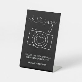 Oh Snap Wedding Foto Hashtag Personalisiert Sockelschild