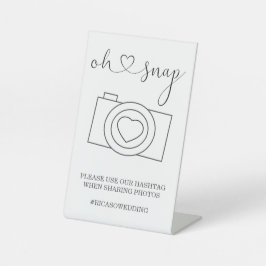 Oh Snap Wedding Foto Hashtag Personalisiert Sockelschild