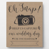 Oh Snap Wedding Hashtag Sign Fotoplatte (Vorderseite)