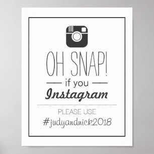 Oh Snap! Wedding Sign Poster