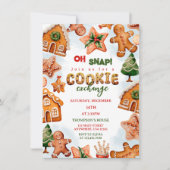 Oh Snap Weihnachts-Cookie Exchange Lebkuchen Einladung (Vorderseite)