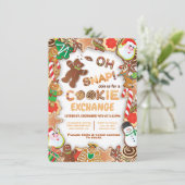 Oh Snap Weihnachts Cookie Exchange Lebkuchen Mann Einladung (Stehend Vorderseite)