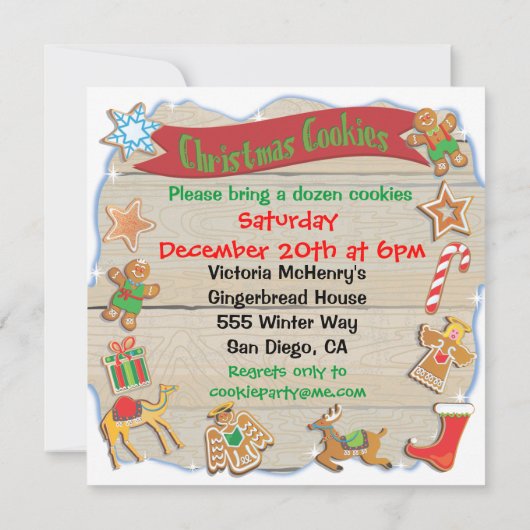 Oh Snap Weihnachts-Cookie-Exchange-Party Einladung (Rückseite)