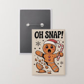Oh Snap! Weihnachts-Gingerbread-Cookie-Santa-Hut  Button (Vorderseite/Rückseite)