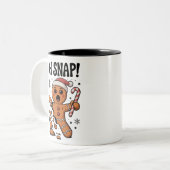 Oh Snap! Weihnachts-Gingerbread-Cookie-Santa-Hut  Zweifarbige Tasse (Vorderseite Links)