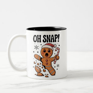 Oh Snap! Weihnachts-Gingerbread-Cookie-Santa-Hut  Zweifarbige Tasse
