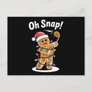 Oh Snap Weihnachts-Gingerbread-Mann-Lichter-Hut Xm Feiertagspostkarte