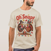 Oh Snap! Wishbone Game Pilgrim Native Turkey Funny T-Shirt (Vorderseite)