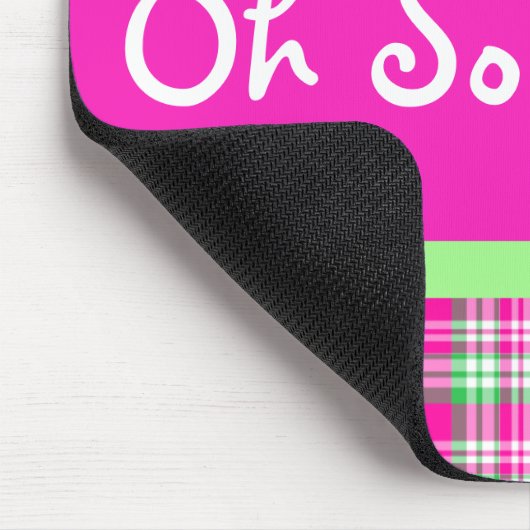 Oh so adrett! Rosa-und Grün-karierte Mausunterlage Mousepad (Ecke)