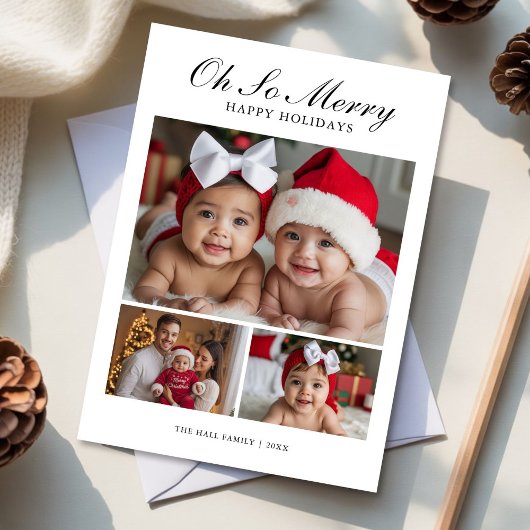 Oh, so eine fröhliche Familienkarte Feiertagskarte