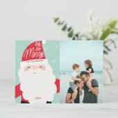 Oh, so froh Niedlich Santa Feiertagskarte (Stehend Vorderseite)