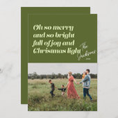 Oh So froh Weihnachten moderne Karte Grün (Vorne/Hinten)