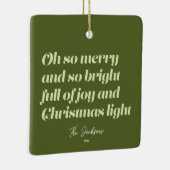 Oh So froh Weihnachten moderne Karte Grün Keramikornament (Rechts)