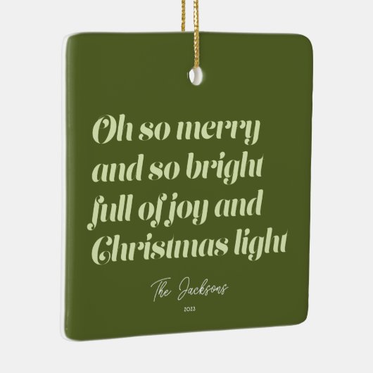 Oh So froh Weihnachten moderne Karte Grün Keramikornament (Rechts)