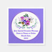 Oh so Hübsch Personalisiert, Pansy Paper Napkins Serviette (Vorderseite)