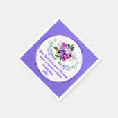 Oh so Hübsch Personalisiert, Pansy Paper Napkins Serviette (Ecke)