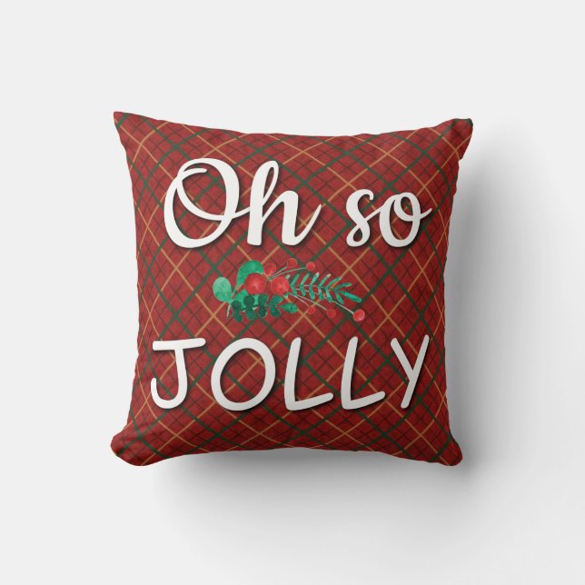 Oh So Jolly Santa Design Kissen (Vorderseite)