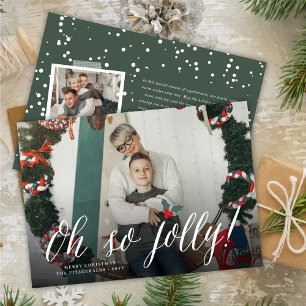 Oh So Jolly Simple Script Modernes Weihnachts-Foto Feiertagskarte