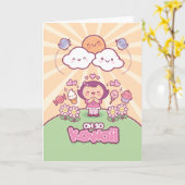 Oh so Kawaii Gruß-Karte Karte (Gelbe Blume)