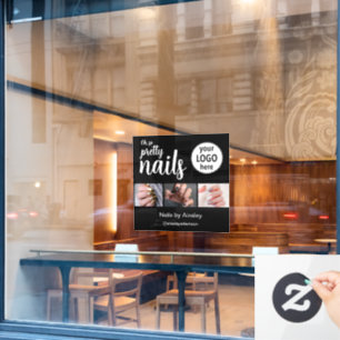 Oh So Pretty Nail Artist Schrift-Logo-Foto Fensteraufkleber