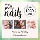 Oh So Pretty Nail Artist Script Logo Photo Pink Fensteraufkleber (Blatt 3)