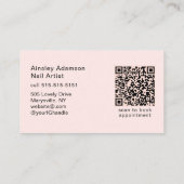 Oh So Pretty Nail Artist Script Pink Photo QR Code Visitenkarte (Rückseite)