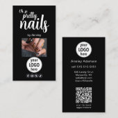 Oh So Pretty Nails Logo QR Code Social Visitenkarte (Vorne/Hinten)