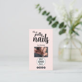 Oh So Pretty Nails Pink Logo QR Code Social Visitenkarte (Stehend Vorderseite)