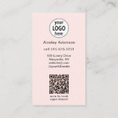 Oh So Pretty Nails Pink Logo QR Code Social Visitenkarte (Rückseite)