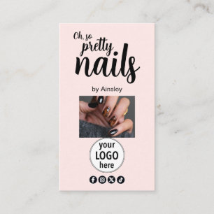 Oh So Pretty Nails Pink Logo QR Code Social Visitenkarte